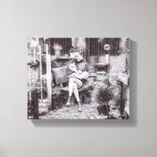 "Love in Her Hands cat Canvas Print