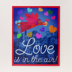 Love in in the Air Angel and Hearts Valentine Jigsaw Puzzle