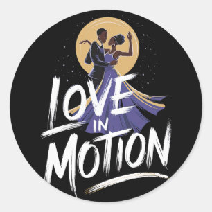 Love in Motion – Romantic African Dance Art Classic Round Sticker