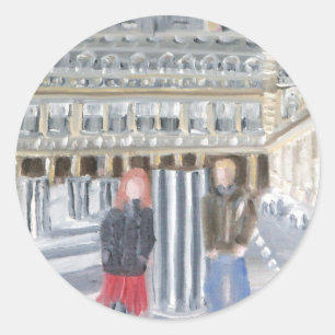 LOVE IN PARIS CLASSIC ROUND STICKER