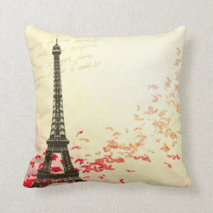 Love in Paris in the springtime Throw Pillow