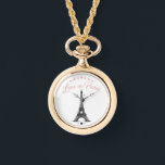 Love in Paris Pocket Watch Necklace<br><div class="desc">Capture the romance of Paris with this elegant “Love in Paris” pocket watch necklace. Featuring a charming Eiffel Tower illustration and delicate heart accents, this design blends vintage style with modern romance. Perfect for everyday wear or as a meaningful gift for someone special who loves Paris, travel, and timeless beauty....</div>