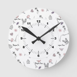 Love in Peris Bohemian Chic Floral Boho Girl Round Clock