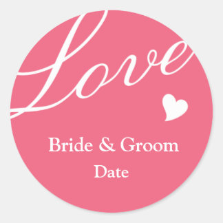 Love in Pink Classic Round Sticker