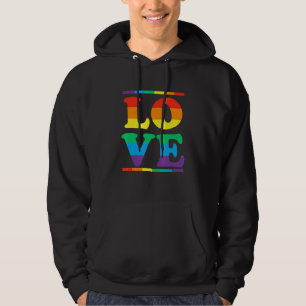 Love In Rainbow Flag Colours Lgbtq Lesbian Gay Hoodie