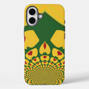 Love in Rasta Colours: Reggae Hearts   Red Golden  iPhone 16 Plus Case
