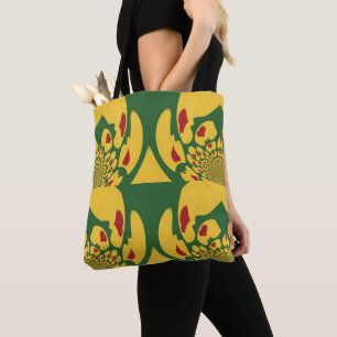 Love in Rasta Colours: Reggae Hearts   Red Golden  Tote Bag