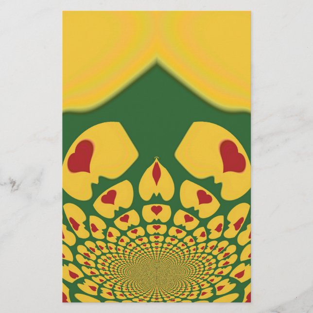 Love in Rasta Colours: Reggae Hearts Stationery (Front)