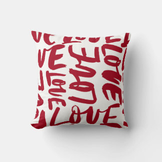 Love in red     throw pillow
