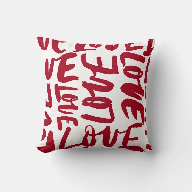 Love in red     throw pillow (Front)