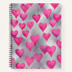 Love in rose and silver notebook