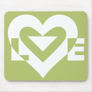 Love in Sage Green Mouse Pad
