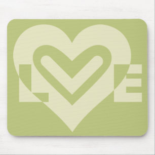 Love in Sage Green Mouse Pad