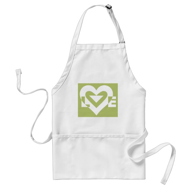 Love in Sage Green Standard Apron (Front)