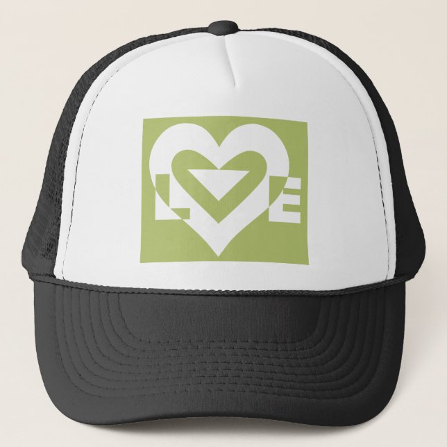 Love in Sage Green Trucker Hat (Front)