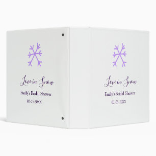 Love in Snow bridal shower purple snowflakes paste Binder