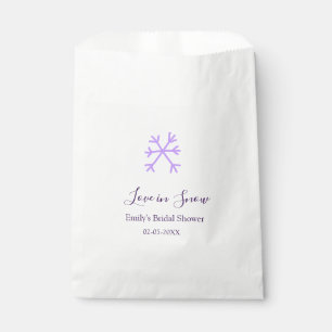 Love in Snow bridal shower purple snowflakes paste Favour Bag
