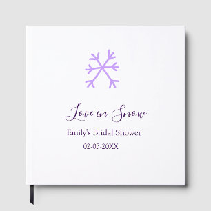 Love in Snow bridal shower purple snowflakes paste Guest Book