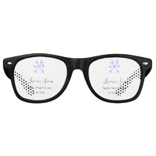 Love in Snow bridal shower purple snowflakes paste Retro Sunglasses