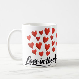 Love in the Air Red Hearts Romantic Coffee Mug