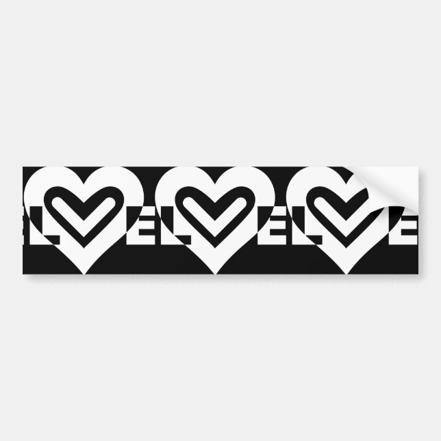 Love in White Bumper Sticker (Front)
