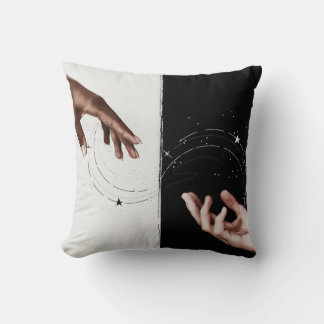 Love in White Script with Heart Custom Photo Throw Pillow