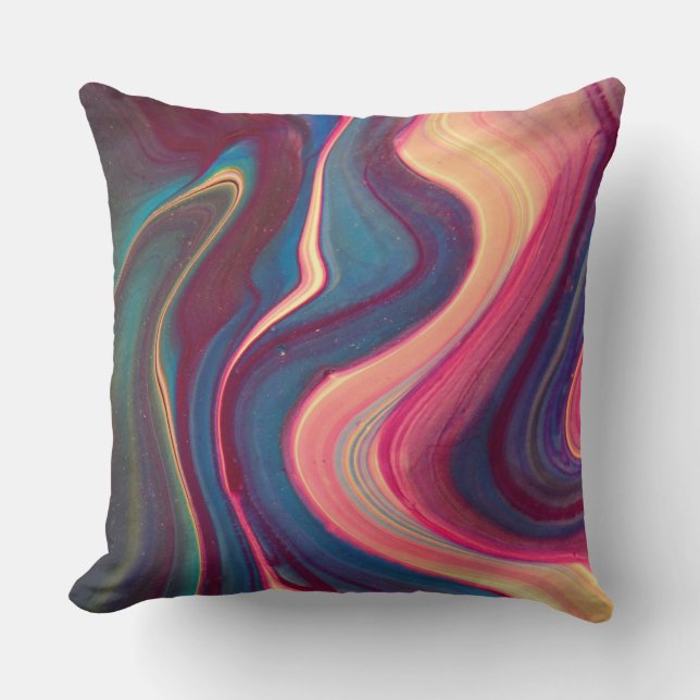 Love in White Script with Heart Custom Photo Throw Throw Pillow (Front)