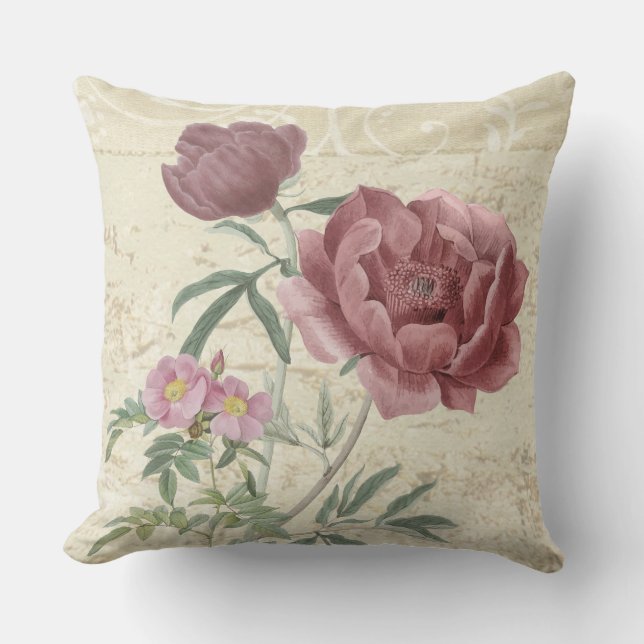 Love in White Script with Heart Custom Photo Throw Throw Pillow (Front)