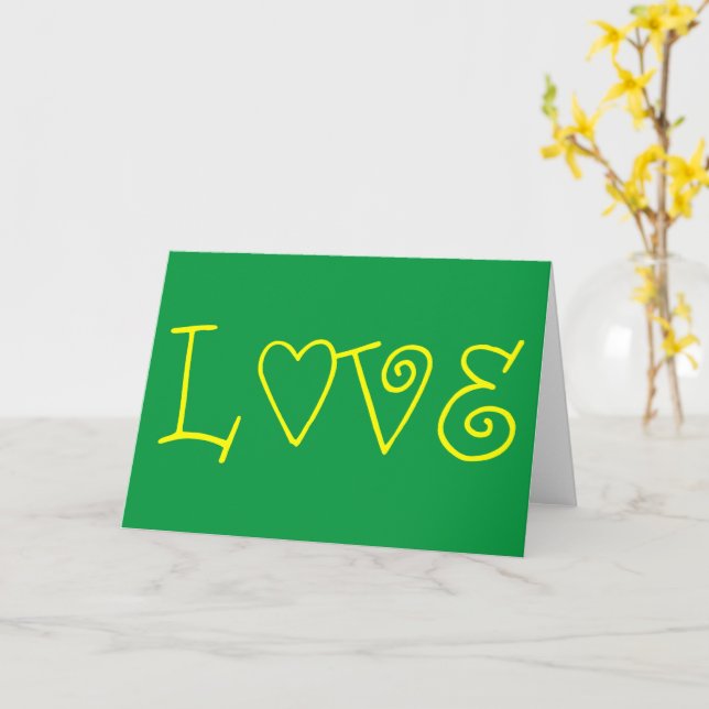 LOVE in yellow Card (Yellow Flower)