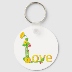 Love in Yellow Flowers Keychain