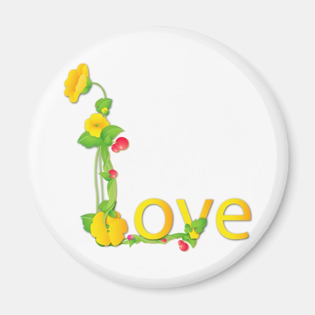 Love in Yellow Flowers Magnet (Front)