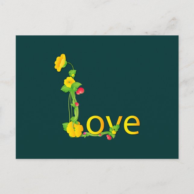 Love in Yellow Flowers Postcard (Front)