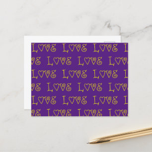 LOVE in yellow Holiday Postcard