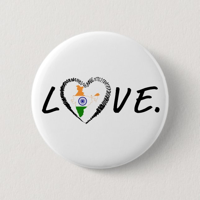 Love India 2 Inch Round Button (Front)