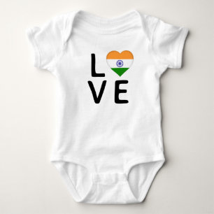 Love - India Flag Baby Bodysuit