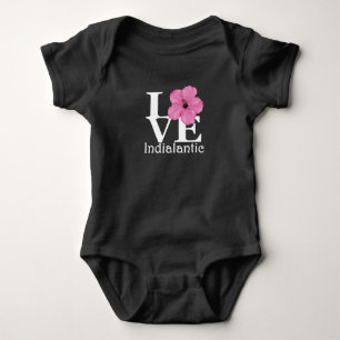 LOVE Indialantic Pink Hibiscus Baby Bodysuit