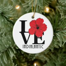 LOVE Indialantic Red Hibiscus