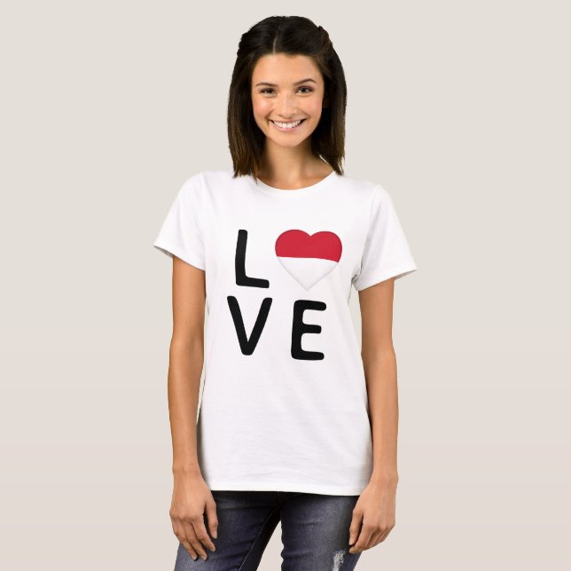 Love - Indonesia Flag T-Shirt (Front Full)