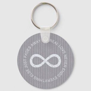 Love Infinity grey stripe Keychain
