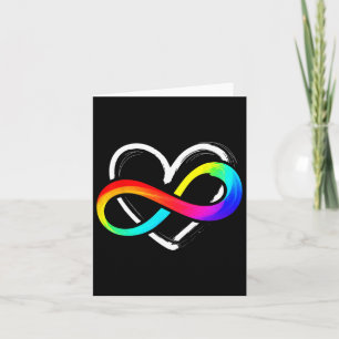 Love Infinity Heart Puzzle Piece Love Autism Aware Card