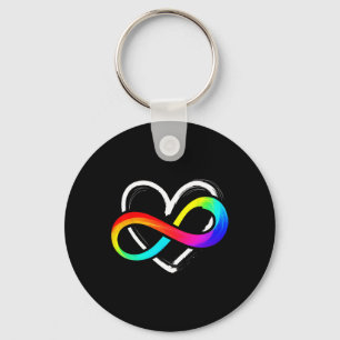 Love Infinity Heart Puzzle Piece Love Autism Aware Keychain