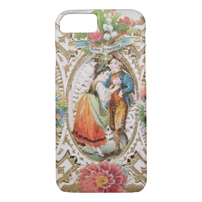 Love, Innocence, Valentine card, c.1870 (colour li Case-Mate iPhone Case (Back)