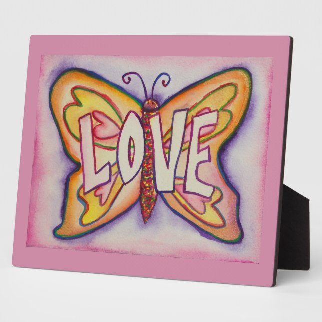 Love Inspirational Papillon Peinture Plaque cadeau (Côté)
