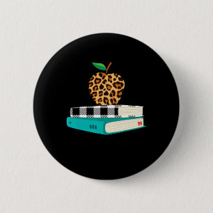 Love Inspire Leopard Print Apple Teacher Funny Gif 2 Inch Round Button