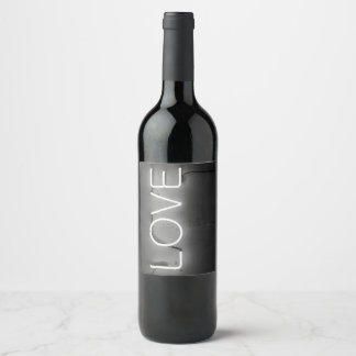 Love Inspired Modern Neon Sign in Black and White Wine Label