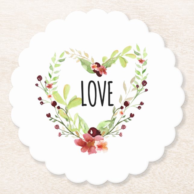 *~* LOVE INTENTION COASTER EMOTO Floral Heart (Front)