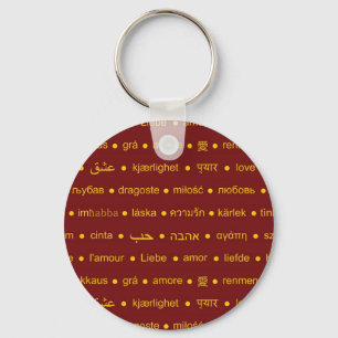 Love international words keychain