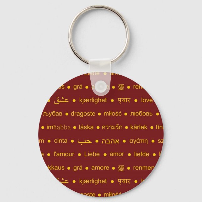 Love international words keychain (Front)