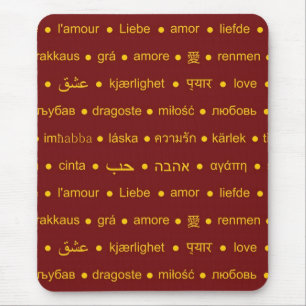 Love international words mouse pad