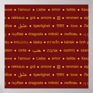 Love international words poster